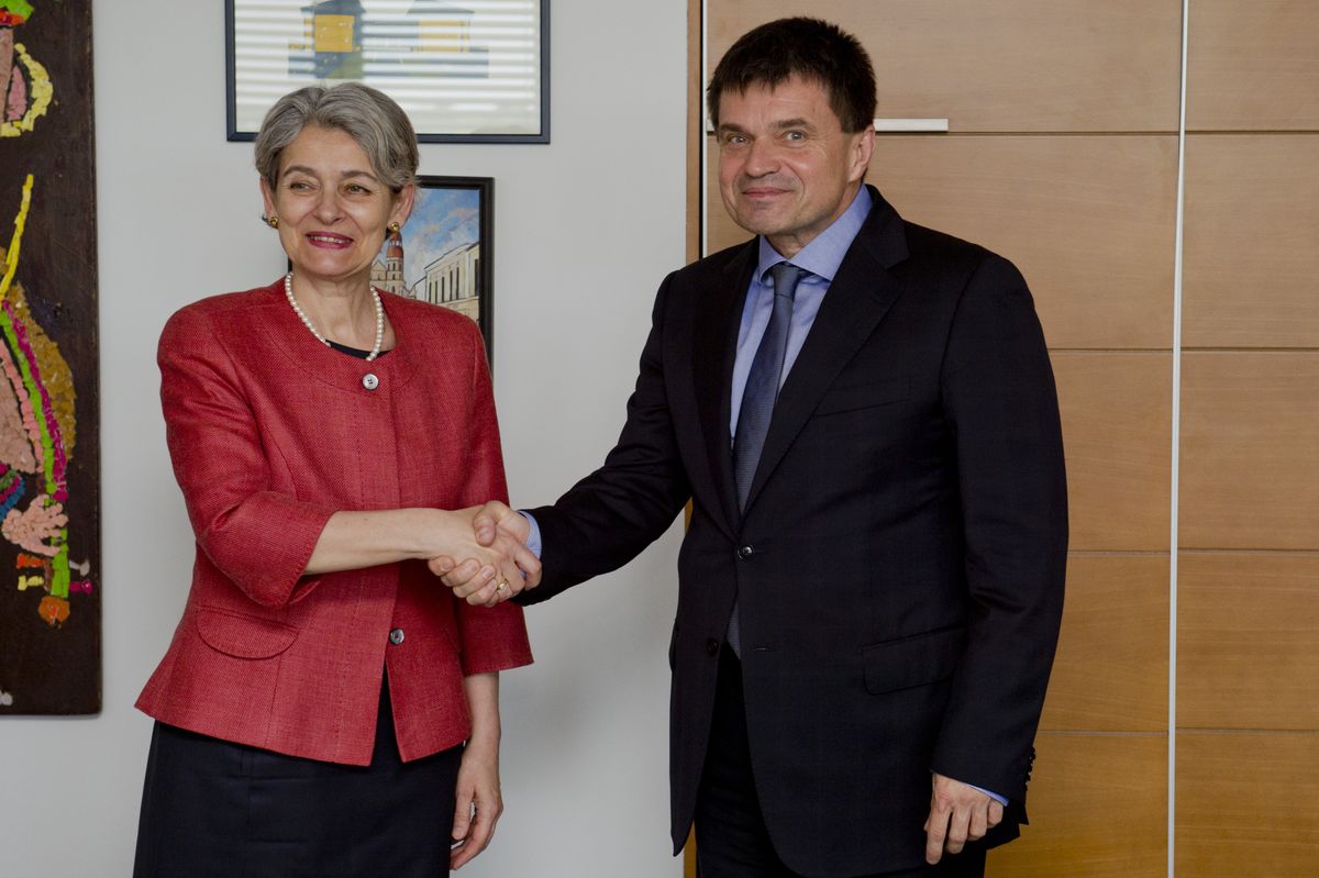 UNESCO Chief Bokova Discusses Fighting Intolerance with Plavcan