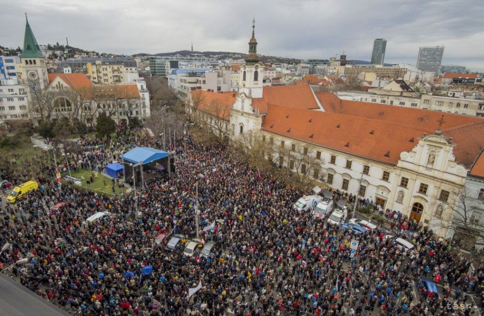 Rallies Across Slovakia Demanded Departure of Police Corps President Gaspar