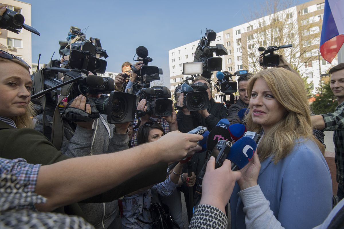 Caputova Votes, Expects Closer Result in Run-off against Sefcovic