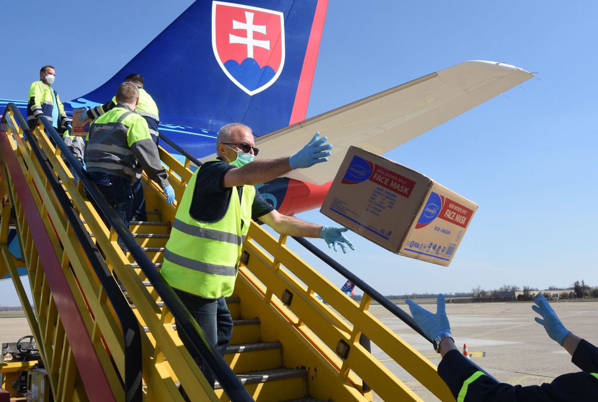 Aircraft with Face Masks from China Lands at Bratislava Airport