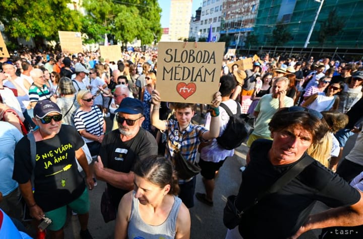 Thousands of People Protest in Bratislava against Government's Actions