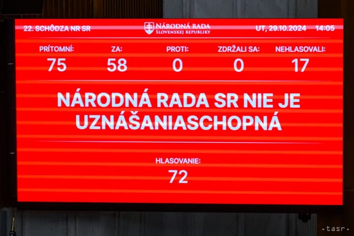 Parliament Inquorate Again, Afternoon Vote on Tuesday Didn't Take Place