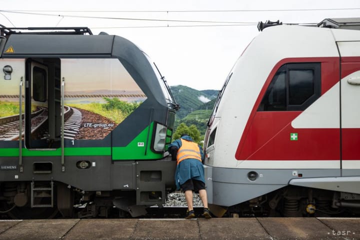 Two Trains Collide in Zilina Region Village; Firefighters on Scene