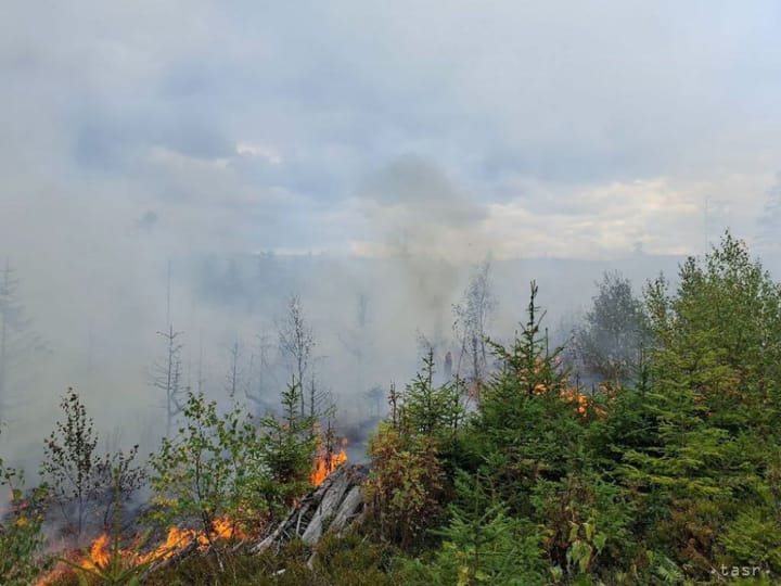 Firefighters Battle Forest Fire in Slovensky Raj