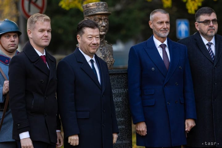 Milan Rastislav Stefanik's Bust Unveiled in Avenue of National Figures in Martin